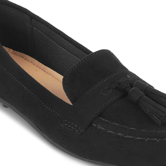 The Bonum Black Women's Dress Tassel Loafers Tresmode - Tresmode