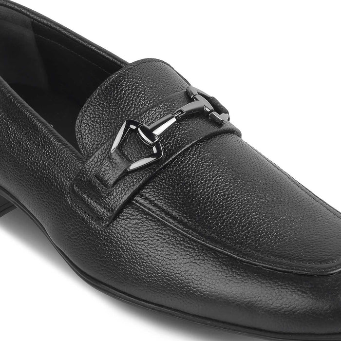 The Bremen Black Men's Leather Loafers Tresmode - Tresmode