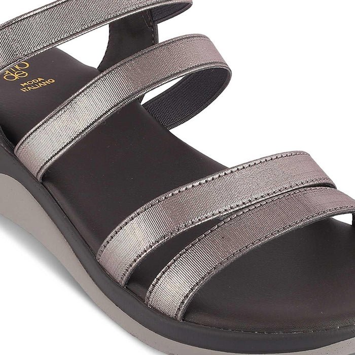 The Sona Pewter Women's Dress Wedge Sandals Tresmode - Tresmode