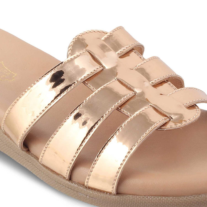 The Strapped Champagne Women's Dress Flats Tresmode - Tresmode