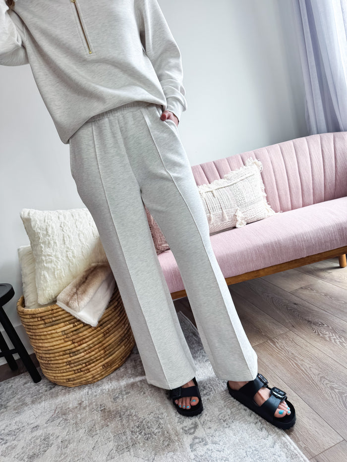 The Wide Leg Pant - Ivory Marl