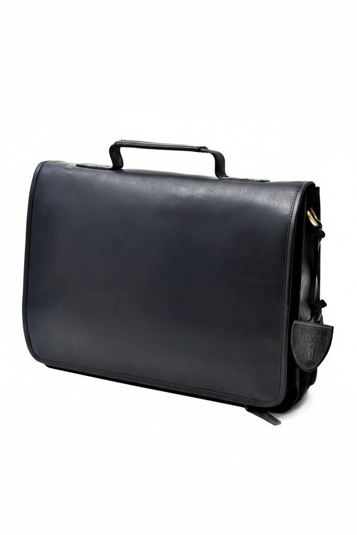 Tinnakeenly Leather Satchel Bag - Black