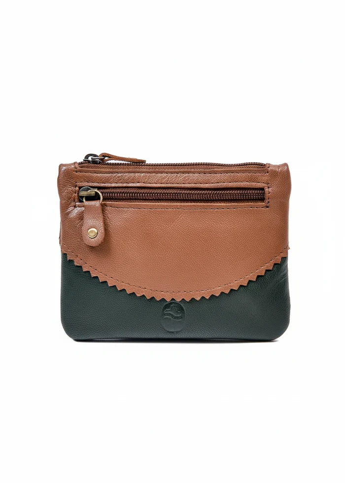 Tinnakeenly Leather Three Zip Purse - Shamrock