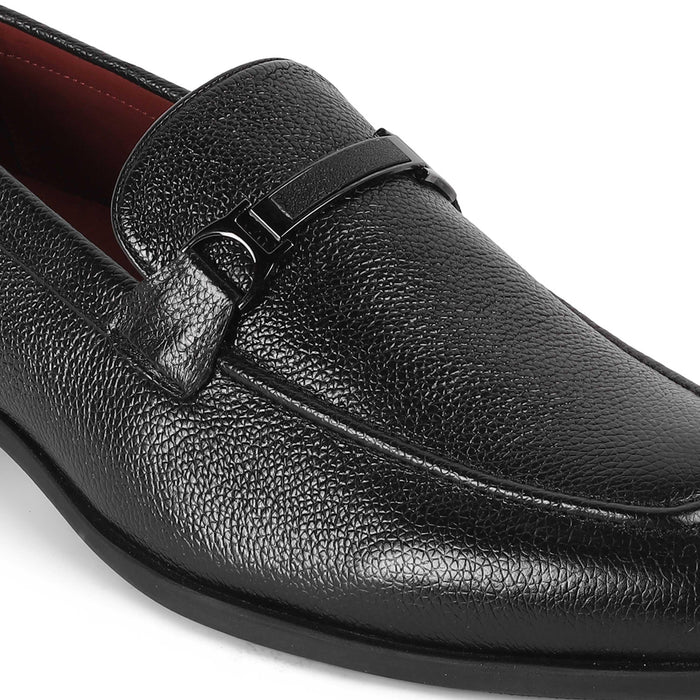 Even Black Men's Formal Leather Loafers Tresmode