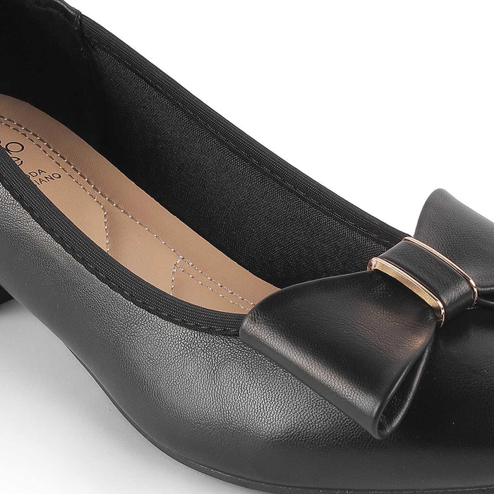 Monalise Black Women's Dress Block Heel Pumps Tresmode