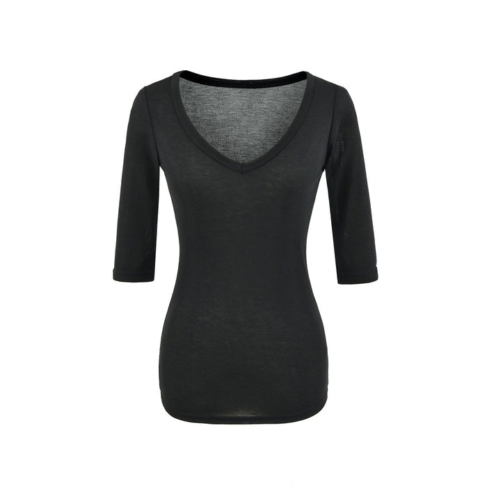 V-Neck Fitted Crop Top for Women