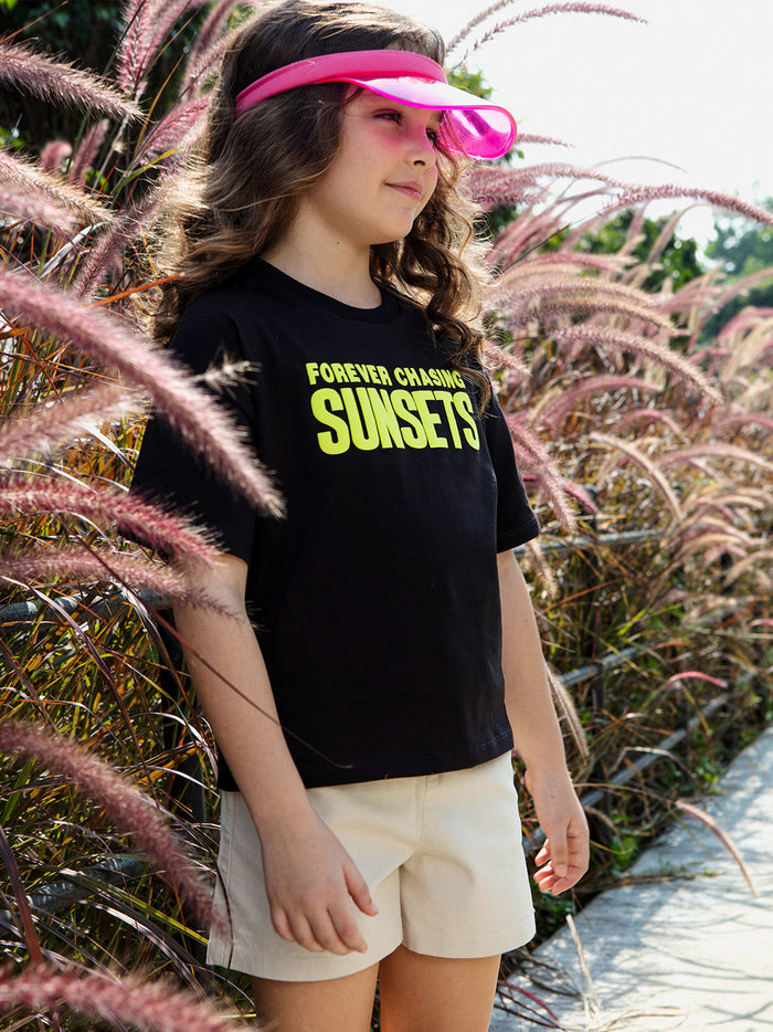 VITAMINS FOREVER CHASING SUNSET BACK FRONT GRAPHIC T-SHIRT