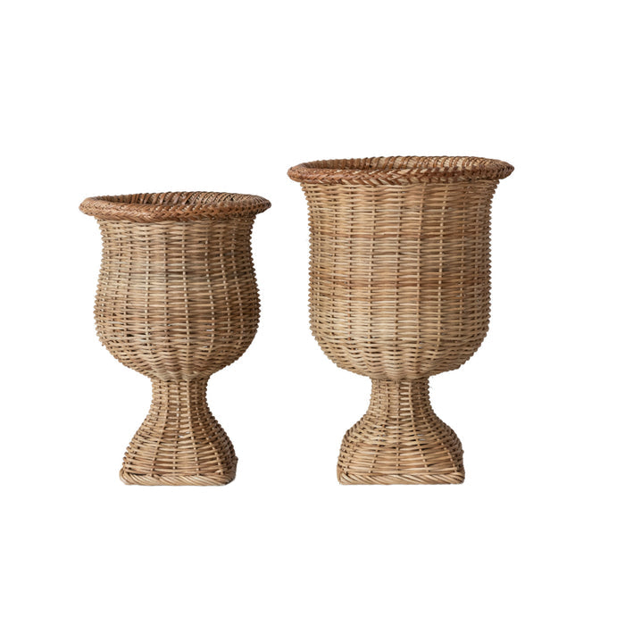 Woven Rattan Urn - Large