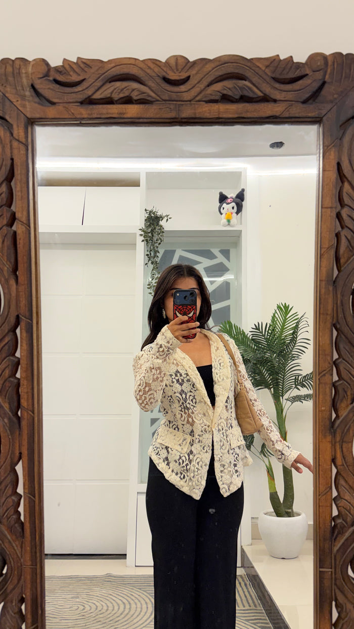 1 lace coat look top S-M