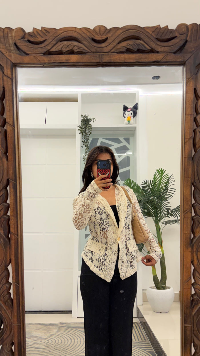 1 lace coat look top S-M