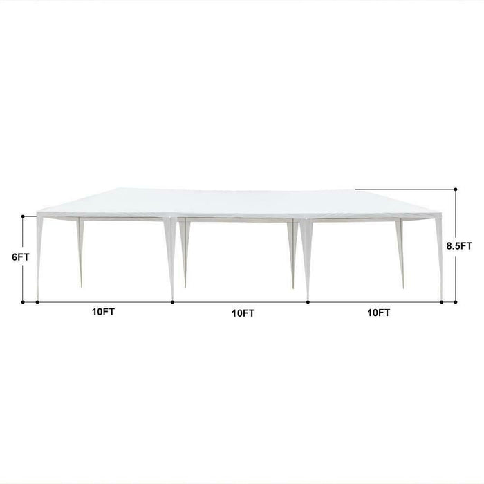 10' by 30' Portable White Party Canopy Tent
