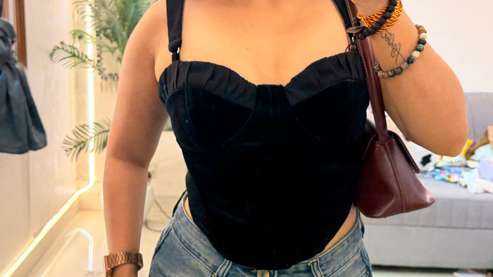 110 Retro Velvet Corset 30-32 bust