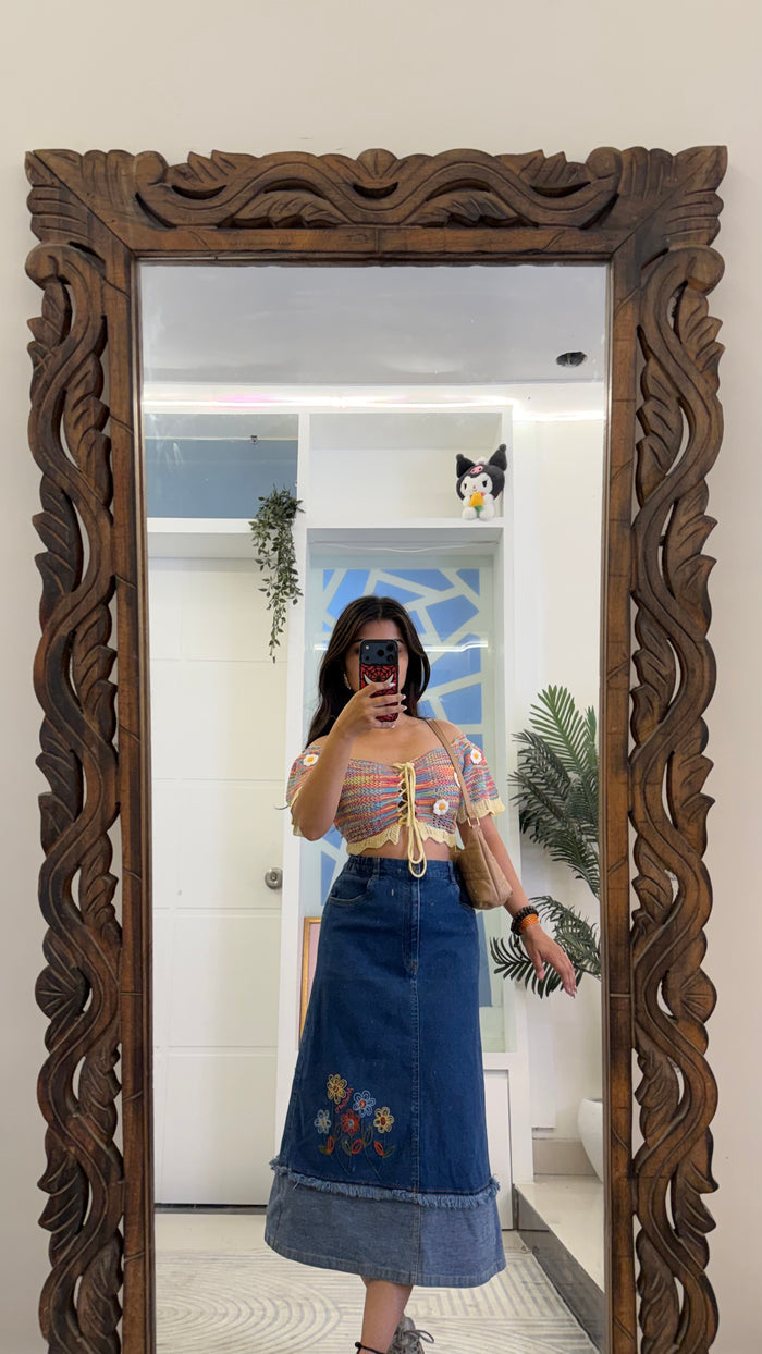 13 Pinterest Denim Skirt 28 w/29L