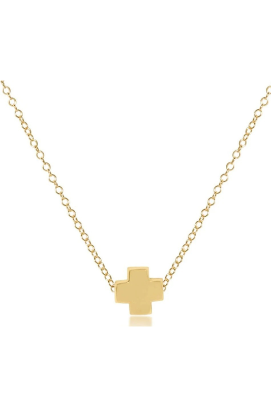 16" Necklace Gold- Signature Cross