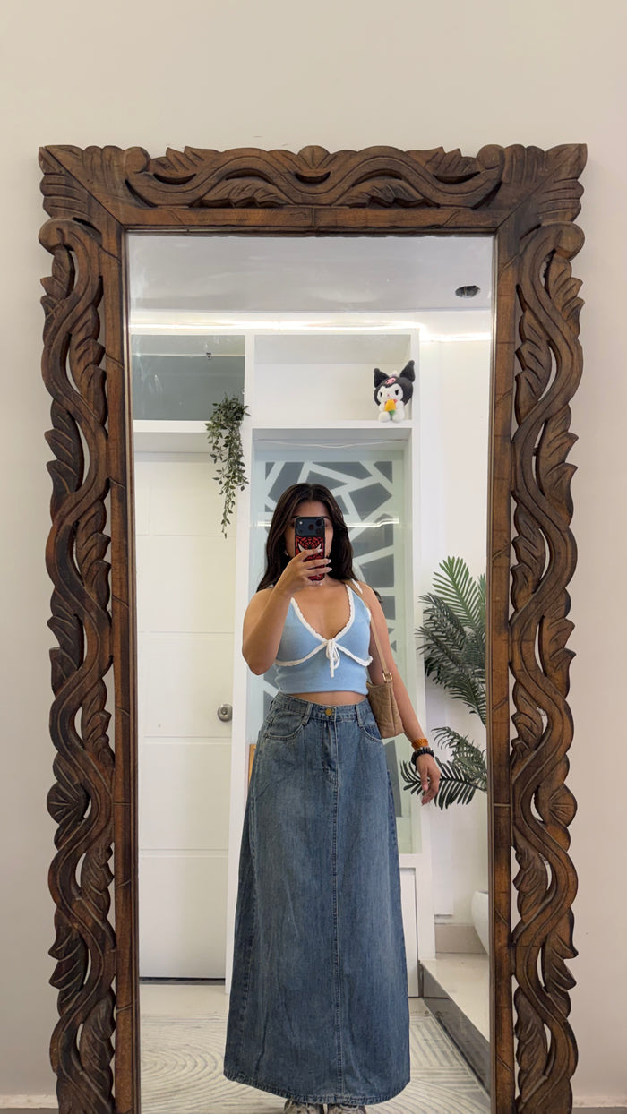 19 Pinterest Denim Skirt 30 waist/l:35