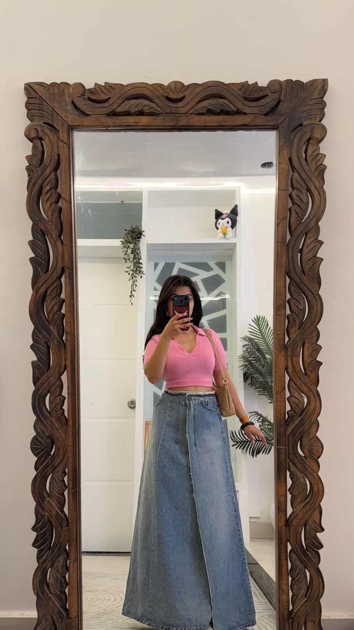 24 Pinterest Denim Skirt 30 waist/l:38
