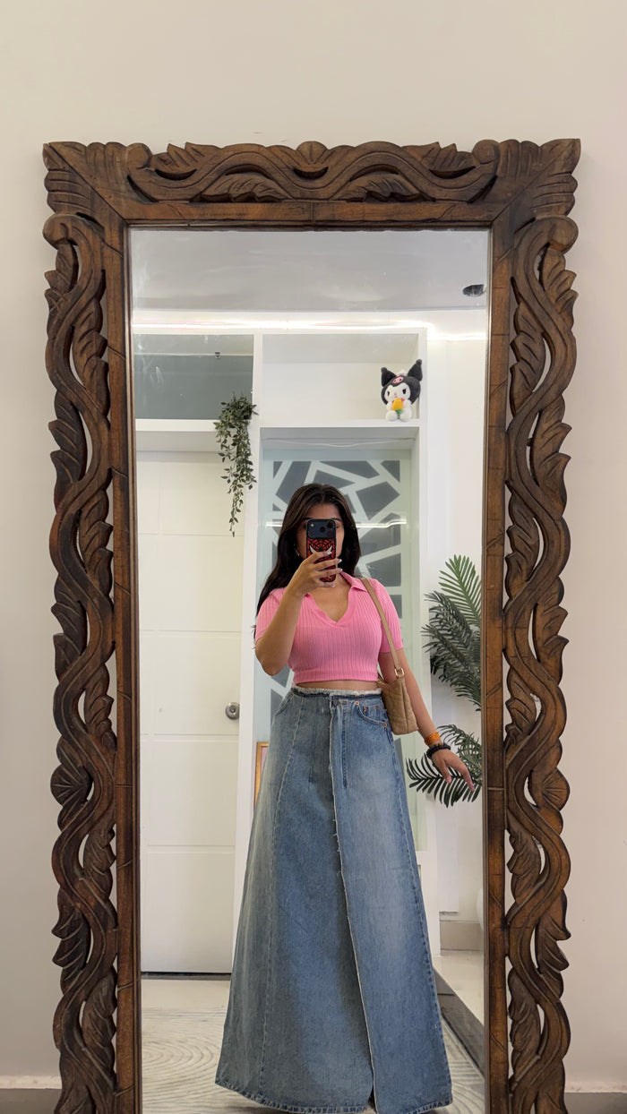 24 Pinterest Denim Skirt 30 waist/l:38
