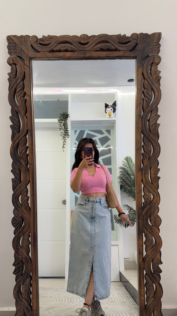 27 Pinterest Denim Skirt 32 waist/l:32