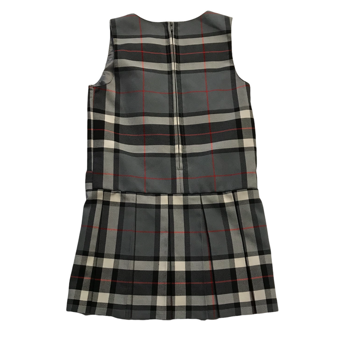 3-4 years grey tartan school pinafore