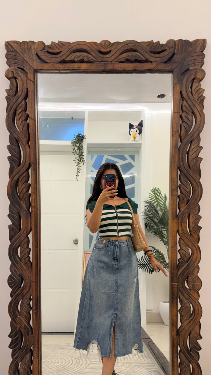 3 Pinterest Denim Skirt 30-31 waist/l:29