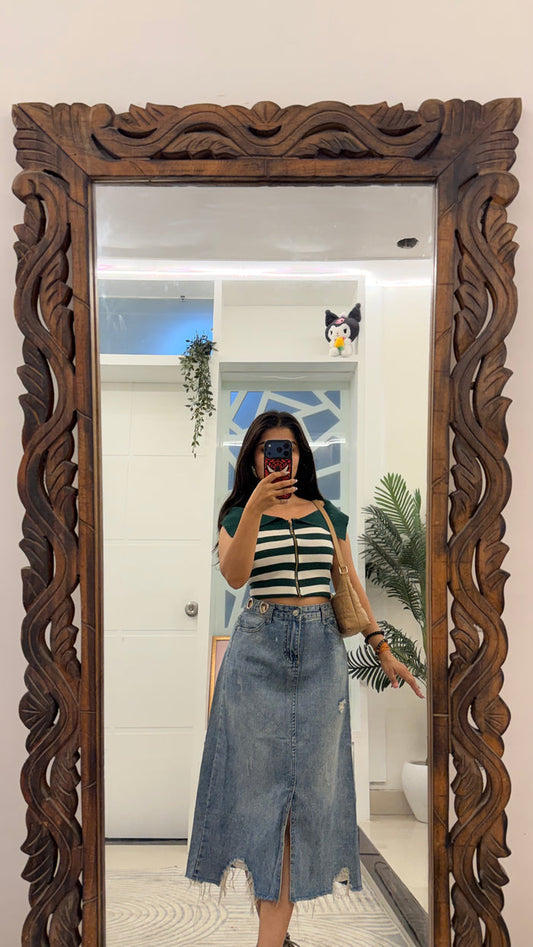 3 Pinterest Denim Skirt 30-31 waist/l:29