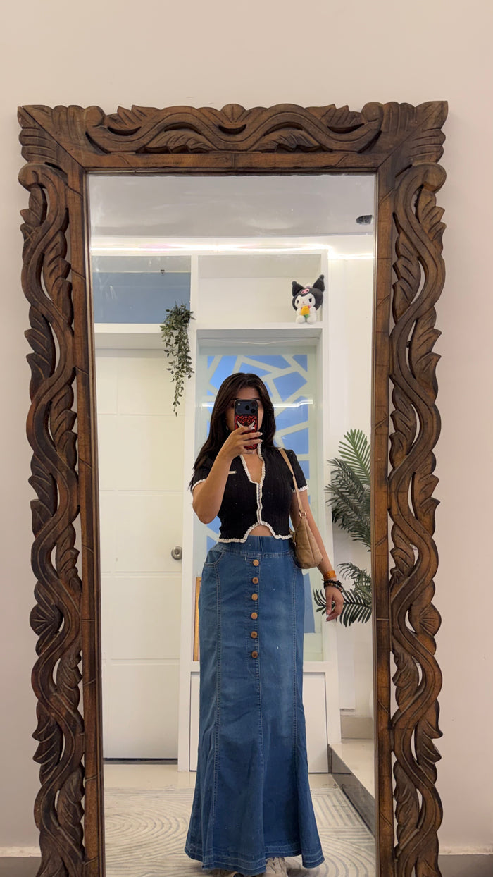 32 Pinterest Denim Skirt 36-40 waist/l:38