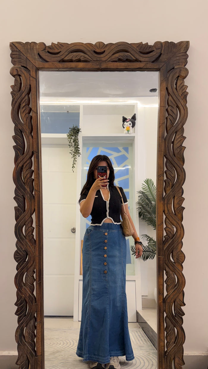 32 Pinterest Denim Skirt 36-40 waist/l:38