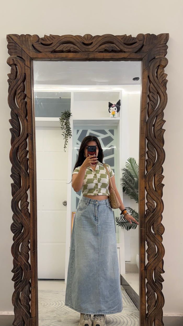 34 Pinterest Denim Skirt 32 waist/l:35