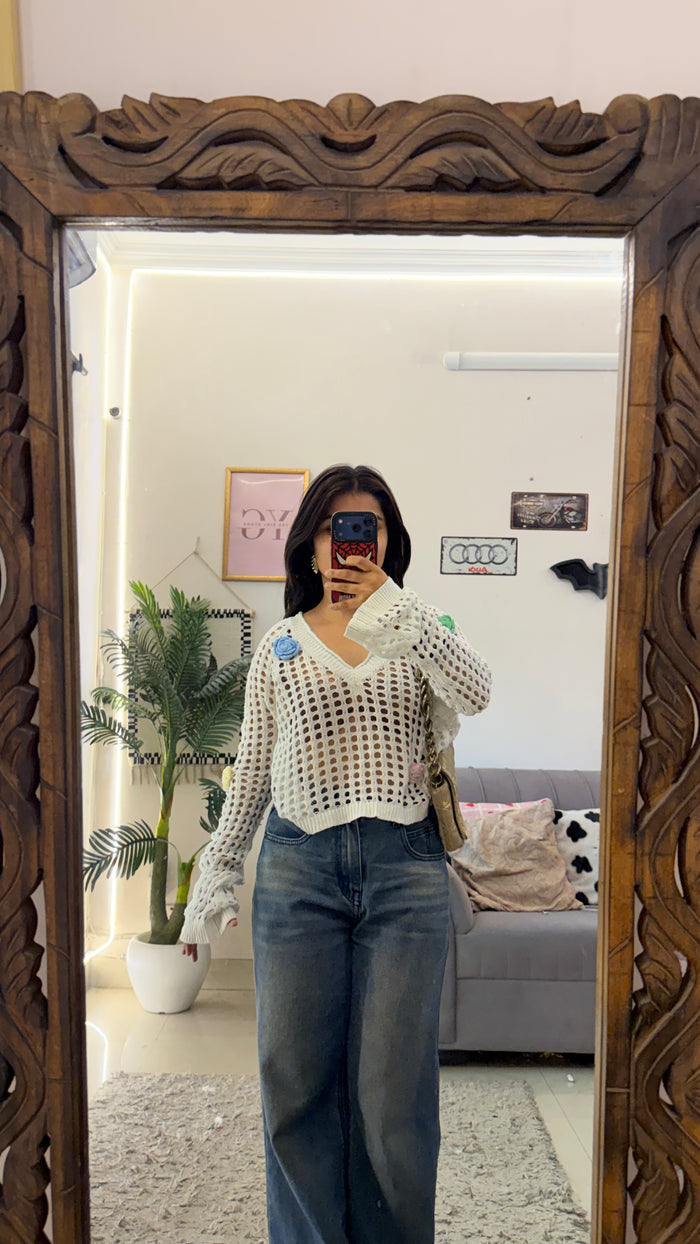 35 Summer Top 30-33 bust (3d flowers)