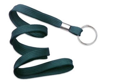 3/8" (10 MM) Flat Polypropylene Woven Lanyard with Nickel-Plated Steel Split Ring, Qty = 100
