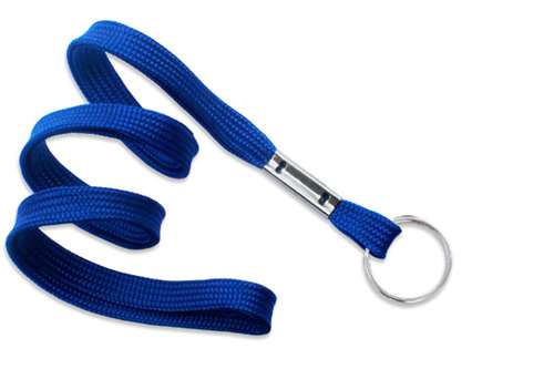3/8" (10 MM) Flat Polypropylene Woven Lanyard with Nickel-Plated Steel Split Ring, Qty = 100