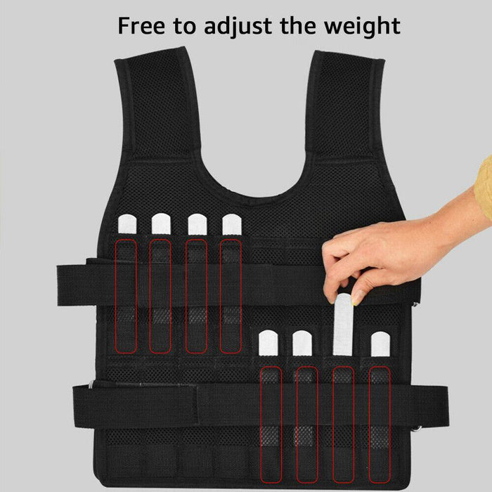 44 Pound Weighted Vest Workout Equipment | Adjustable Gym Training Empty Jacket - Until Times Up