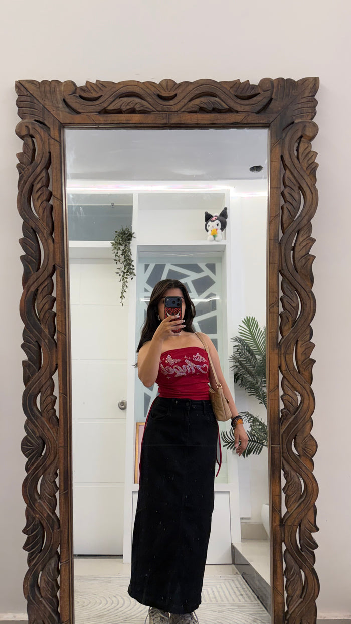 47 Denim Skirt 28 waist/l:32