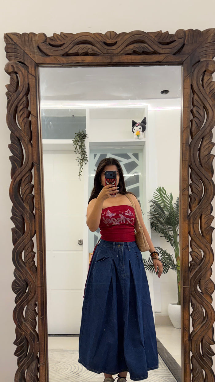 48 Denim Skirt 26 waist/l:31