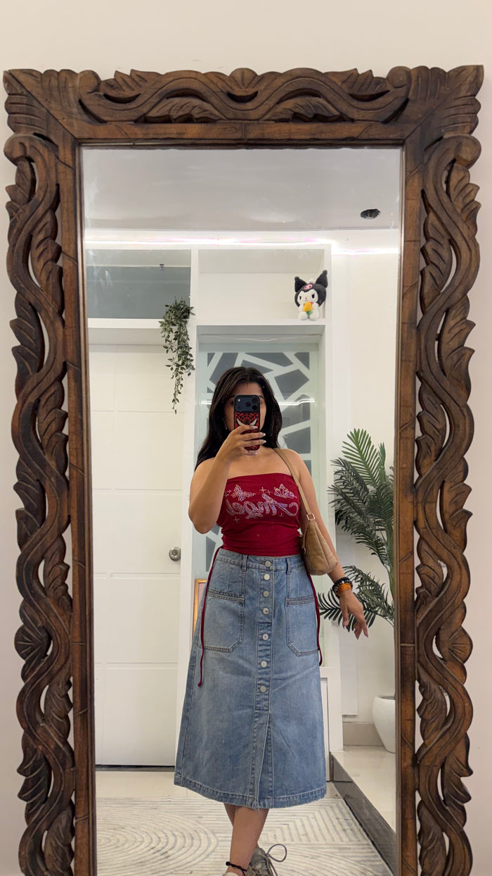 49 Denim Skirt 32 waist/l:27