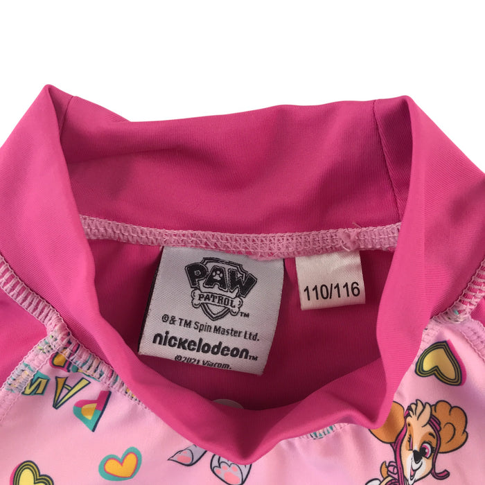 5-6 years pink Paw Patrol print swim top