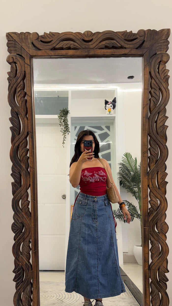 50 Pinterest Denim Skirt 32 waist/l:30