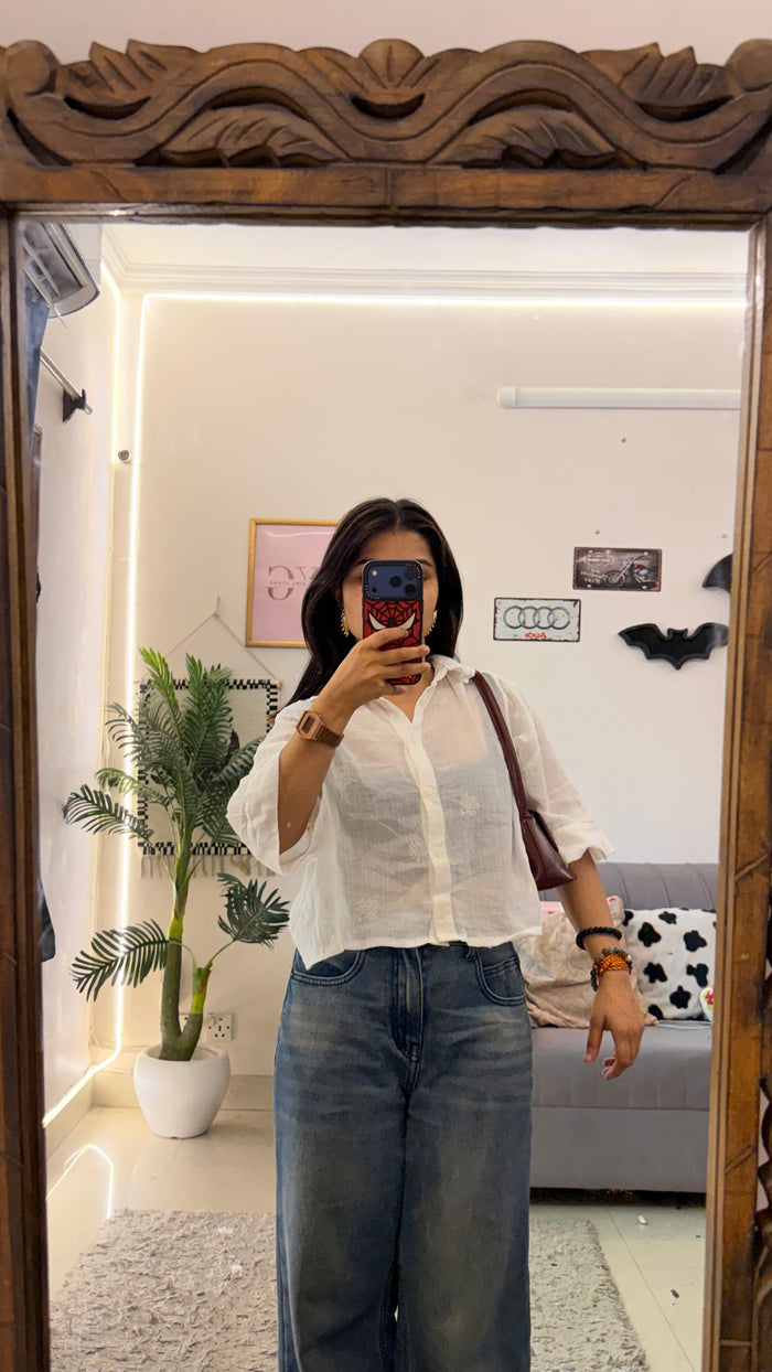 52 cotton crop shirt M