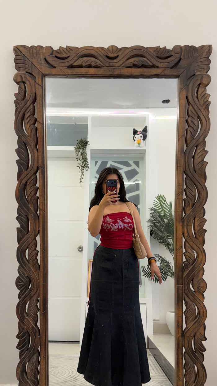 52 Pinterest Denim Skirt 30 waist/l:33