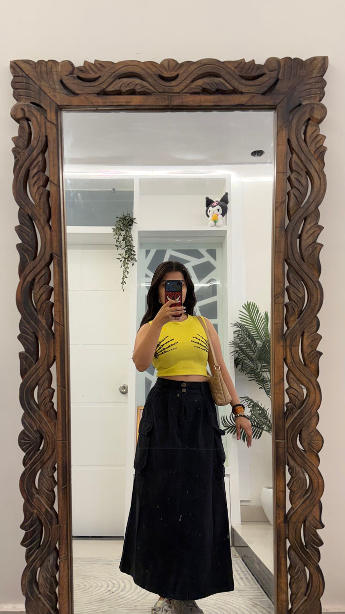 55 Pinterest Denim Skirt 26-28 waist/l:32