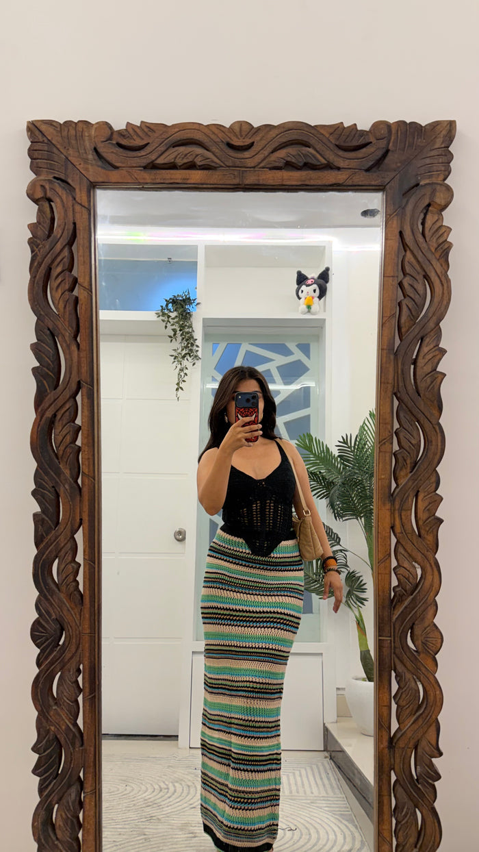 57 Summer Crochet Skirt 32-38 waist/l: 39