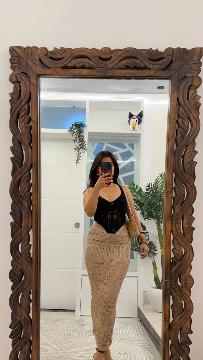 60 Summer Crochet Skirt 24-28 waist/l: 35