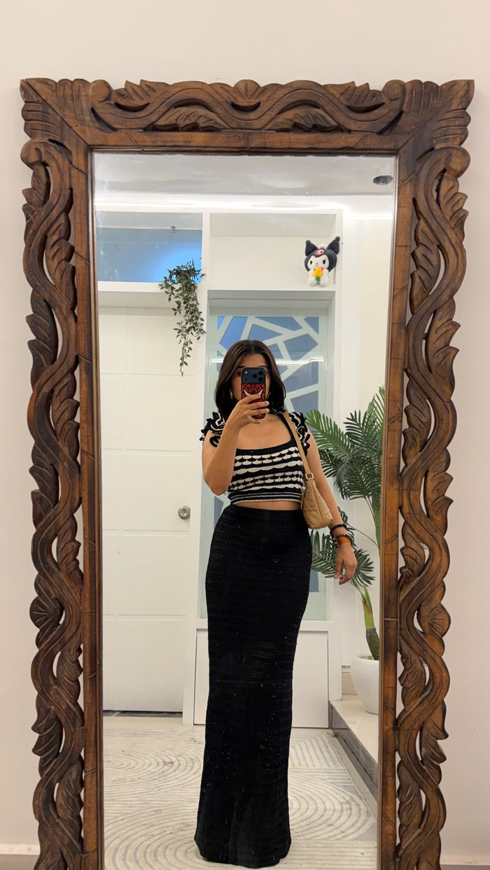 66 Summer Crochet skirt 30-34 waist/l: 41