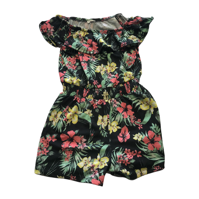 7-8 years black floral playsuit
