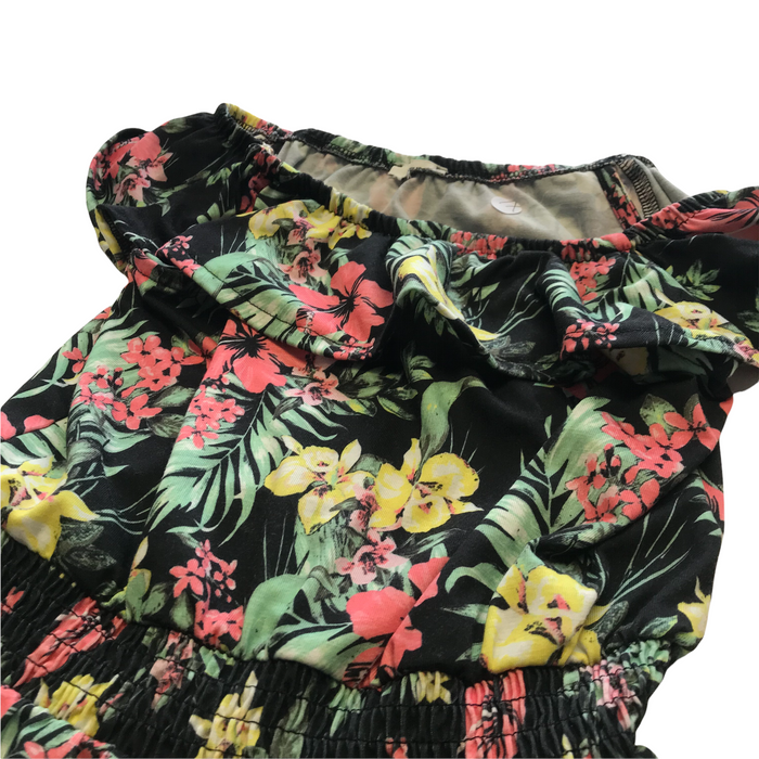 7-8 years black floral playsuit