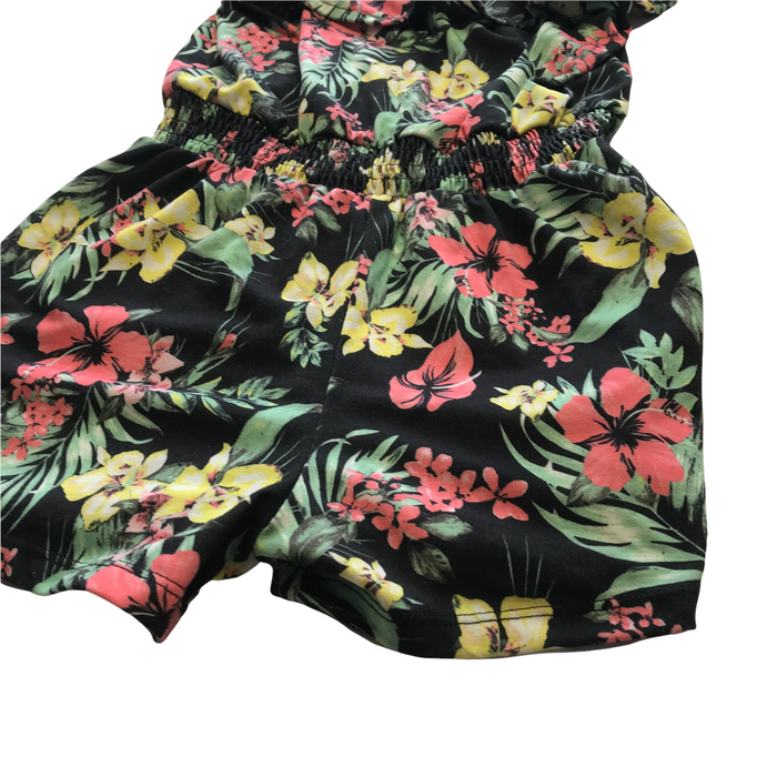 7-8 years black floral playsuit