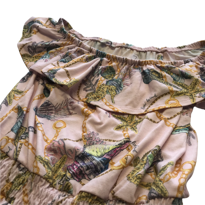 7-8 years pink sea shells print playsuit