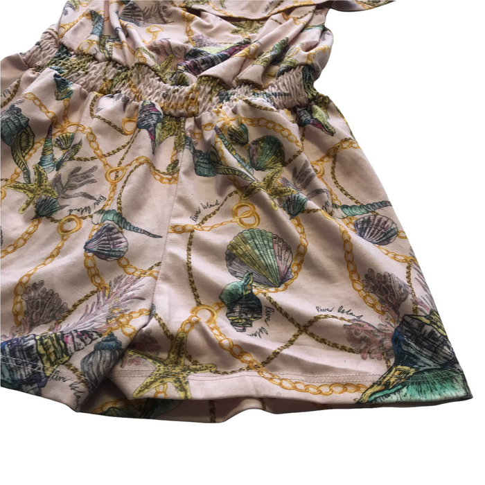 7-8 years pink sea shells print playsuit