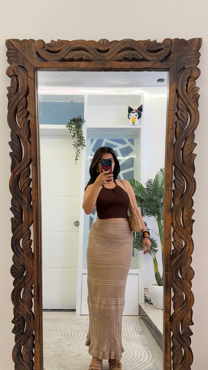 70 Summer Crochet Skirt 26-32 waist/l: 38