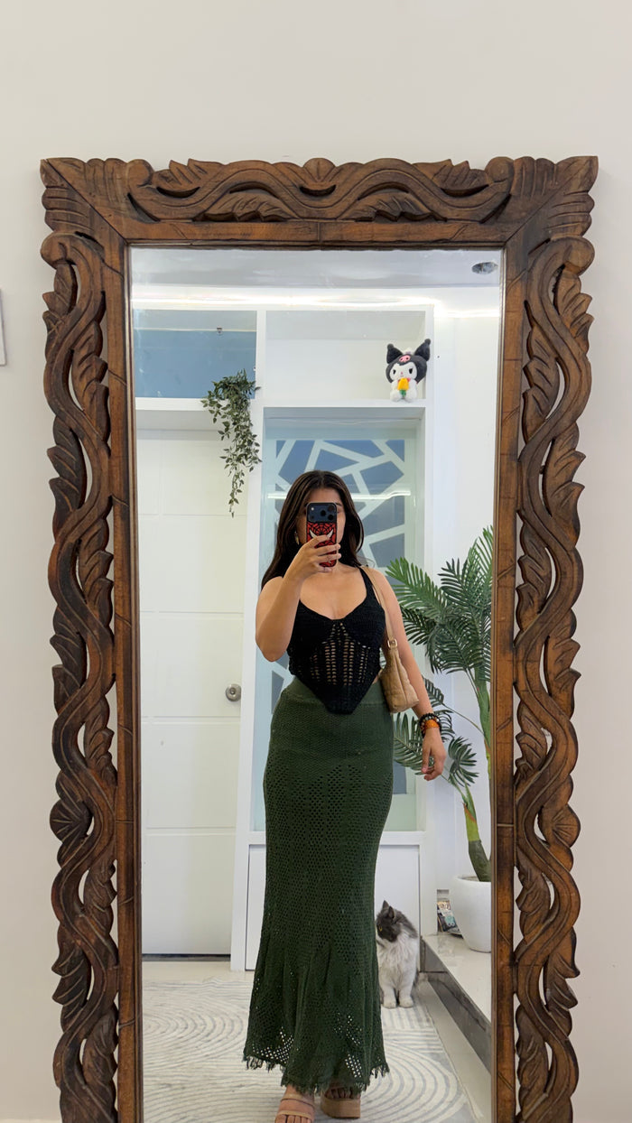 74 Summer Crochet Skirt 24-28 waist/l: 38